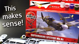 Brand New Airfix Spitfire Vc Starter Set - 1/72 scale plastic model kit unboxing review