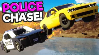 LEGO POLICE CHASE Ends in Ship Escape!? (Brick Rigs Multiplayer)