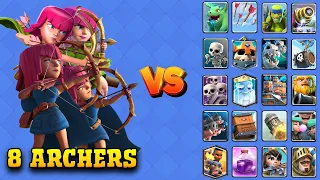 8 ARCHER vs ALL CARDS | Clash Royale - Royal OVS