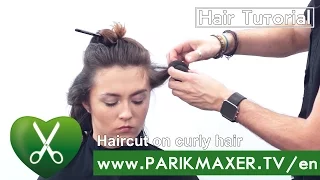 Haircut on curly hair. parikmaxer tv USA