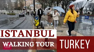 Istanbul 2022 Around Fatih District 24 March 2022 beautiful rainy day walking tour/4k UHD 60fps