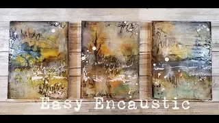 easy encaustic mixed media abstract landscape for Donna Downey