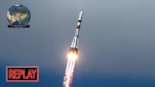 REPLAY: Soyuz MS-25 crew launch attempt #2! (23 Mar 2024)