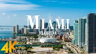 Miami 4K drone view • Stunning footage aerial view of Miami | Relaxation film with calming music