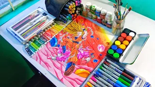 Drawing Goku super Saiyan 3 vs super Janemba#dragonballzdrawing #youtubelongvideos #yongkongarts