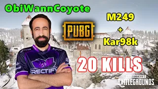 PUBG - ObiWannCoyote - 20 KILLS - M249 + Kar98k - Duo