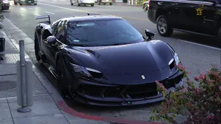 Supercars of Beverly Hills! Mansory 296 GTB, Ferrari SF90, Lamborghini Huracan STO!