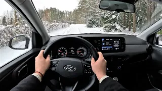 2021 Hyundai i10 [ Comfort ] 1.0l 67HP | Winter forest POV Test Drive | light off road