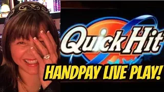 HANDPAY! QUICK HIT SLOT MACHINE-WILD BLUE AND RED