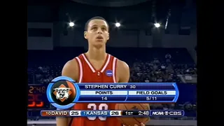 2008 NCAA Elite 8: (10) Davidson vs (1) Kansas Full Game Highlights:CURRY 25 IN LAST SECOND THRILLER