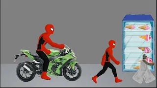 Spiderman Miles Morales vs Granny vs Hulk Ice Cream Funny Animation - Drawing Cartoons 2