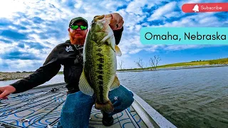 Nebraska Bass Fishing! I Had No Idea. Pre-Spawn and Spawning Bass in Omaha Nebraska.