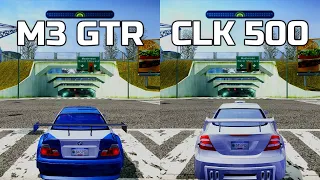 NFS Most Wanted: BMW M3 GTR vs Mercedes CLK 500 - Drag Race