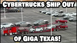 CYBERTRUCKS SHIP OUT OF GIGA TEXAS! - Tesla Gigafactory Austin 4K  Day 3/15/24 -Tesla Terafactory TX