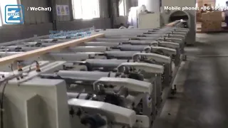 wood saw production line: wood scanning machine with wood cutting off saw machine