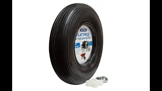 HIRUN Wheelbarrow Tire/Wheel Assembly 13" Flat Free with Universal Bearing kit - Overview