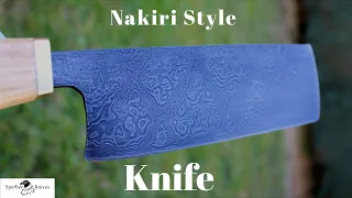 Handforging a Nakiri style damascus knife