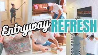 ENTRYWAY REFRESH | BUDGET FRIENDLY MAKEOVER | CLEANING MOTIVATION