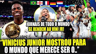 🚨 ENCANTOU! JORNAIS DE TODO O MUNDO SE RENDEM AO VINICIUS JR APÓS O TÍTULO DA CHAMPIONS LEAGUE!