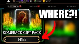 WHERE IS KOMEBACK Gift Pack? FREE Diamond Pack Thoughts + Pack Opening | MK Mobile