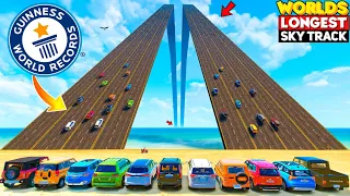 GTA 5: Indian Cars Vs World Longest Sky Track Jump Race 😱 CRAZY RACE EVER!🔥 GTA 5 MODS!