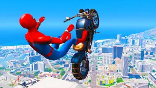 GTA 5 Spiderman Epic Jumps #24 ( Spider-Man Stunts & Fails )