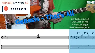 Genesis - That's All (Bass cover with tabs)