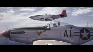 Fragmento de pelicula Red Tails (Colas Rojas). Avion Tuskegee destruye destructor Aleman