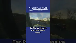 Terrifying Car Pile Up Massive Tow Truck Rolls 3 Times!