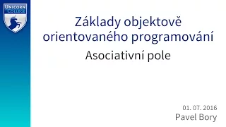 Asociativní pole - Základy objektově orientovaného programování