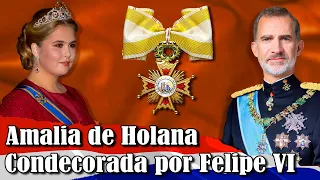 La Princesa Amalia Catalina de Holanda condecorada por Felipe de España