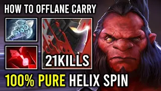 How to 1v5 Carry Offlane Axe 100% Pure Helix Spinning Wind Waker Unlimited Spell Lifesteal Dota 2