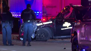 *CAUGHT ON CAMERA* Texas DPS Trooper T-Bones Amazon 18 Wheeler During Pursuit