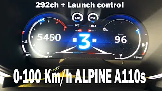 0-100 km/h ALPINE A110s - 292h Launch control