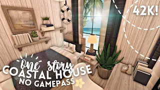 [ roblox bloxburg ] 🐚 no gamepass coastal one story house - ꒰ build & tour ꒱ - itapixca builds