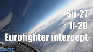 Su-27 / Il-20 intercept by RAF Eurofighter Typhoon Jets 4.6.2020 NATO baltic Air Policing Mission