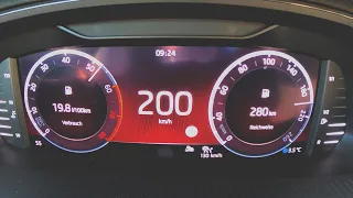 Tachovideo Skoda Octavia Combi 1.5 TSI e-TEC 0-100 kmh kph 0-60 mph Beschleunigung Acceleration