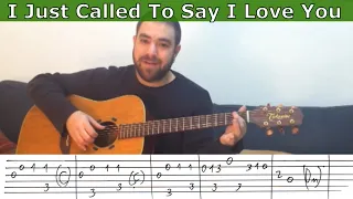 Fingerstyle Tutorial: I Just Called to Say I Love You - Guitar Lesson w/ TAB