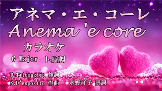 アネマ・エ・コーレ Anema 'e core カラオケ G Major ト長調 日本語～イタリア語 karaoke