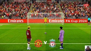 Manchester United vs Liverpool - Penalty Shootout - FA Cup 2024 Quarter Final | eFootball PES