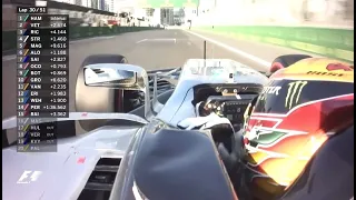 Hamilton 340 km/h Trying to Fix Headrest | Baku 2017 - Onboard + Radio