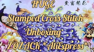 Huge Stamped Cross Stitch Unboxing. Zozack #pointdecroix #flosstube #unboxing #stampedcrossstitch