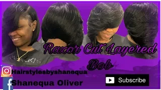 *UPDATED* Protective Quick Weave Razor Cut Bob Saga Remy hair