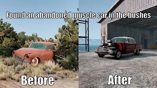 Found an abandoned muscle car in the bushes | BeamNG Drive