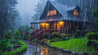 Suoni di Pioggia nella Foresta Nebbiosa per Dormire - Forti Piogge,Vento Forte e Tuoni di Notte