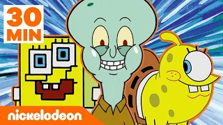 SpongeBob | Najlepsze transformacje SpongeBoba przez 30 minut! | Nickelodeon Polska