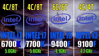 CORE i7 6700K vs CORE i7 7700K vs CORE i5 9400F vs CORE i3 9100F | PC GAMES TEST |