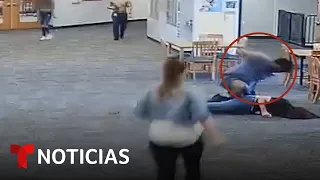 Un estudiante ataca a una maestra auxiliar hasta dejarla inconsciente | Noticias Telemundo