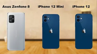 Asus Zenfone 8 vs iPhone 12 Mini vs iPhone 12