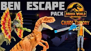 Mattel Jurassic World Chaos Theory Ben Escape Pack Review!!! Atrociraptor! Dilophosaurus!